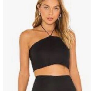 NWT FAITHFULL THE BRAND Calipo crop Top Plain black Linen size US8